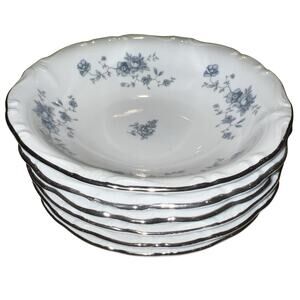 6 Johann Haviland BLUE GARLAND 5" FRUIT Berry SAUCE Dessert BOWLS Bavaria EXC!!!